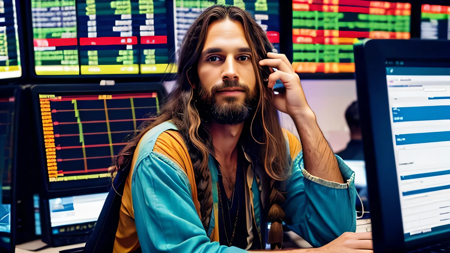 a hippie trading stocks