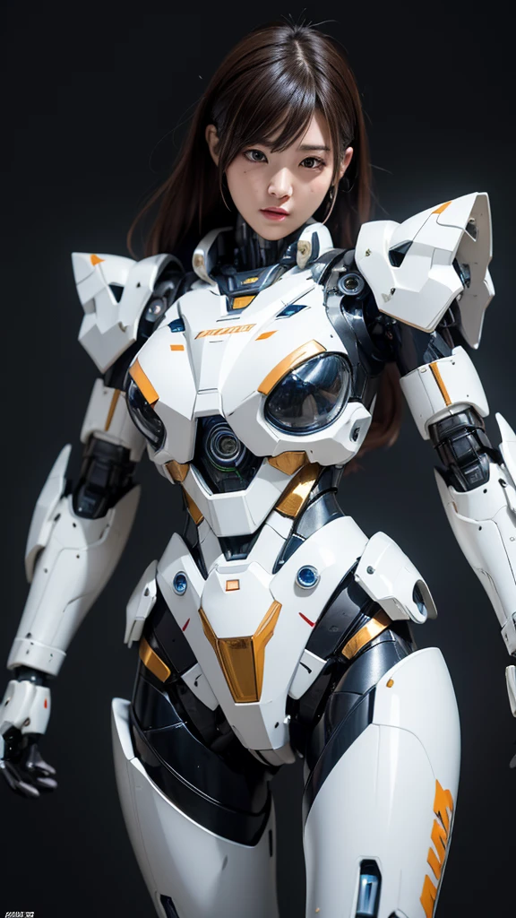 Textured skin, Super Detail, high details, High quality, Best Quality, hight resolution, 1080p, hard disk, Beautiful,(Super Heroine),(Mecha Queen),Oppai Missile,beautiful cyborg woman,Mecha Cyborg Girl,Battle Mode,Girl with a Mecha Body,She wears a battle cyborg mech with a weapon,Fulll body Shot