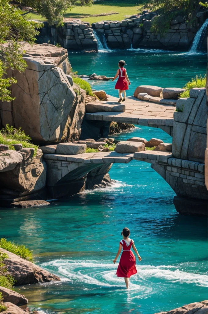 Joy of intensely walking with Disney elements water