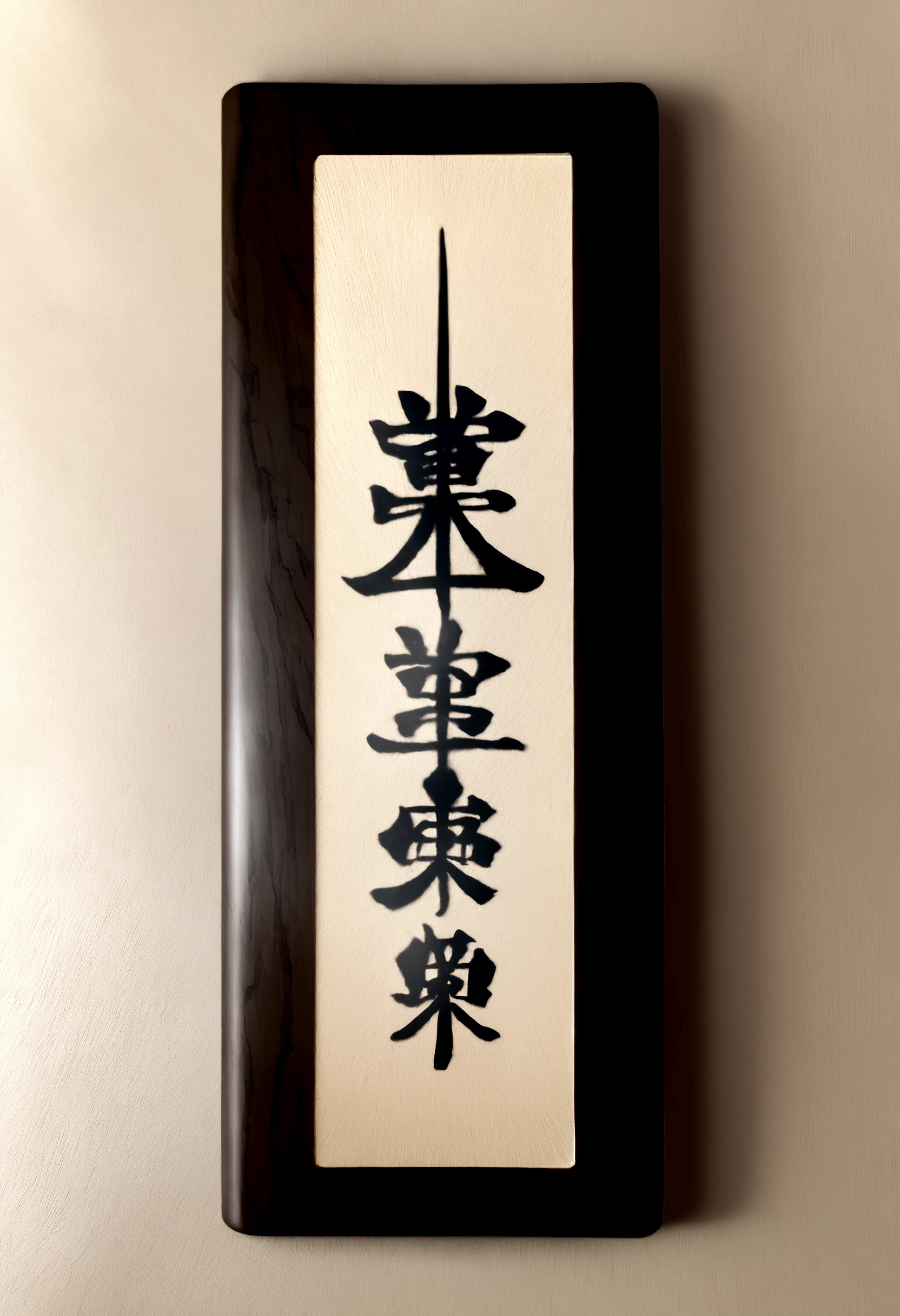 Create an image of a bookmark with the image of a samurai wielding a katana