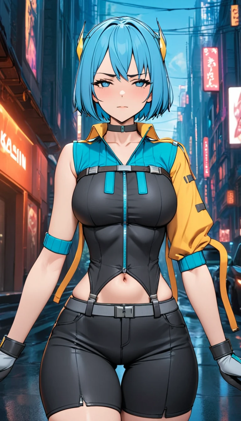 (masterpiece, best quality:1.2), 1girl, solo, Kaslin, light blue hair