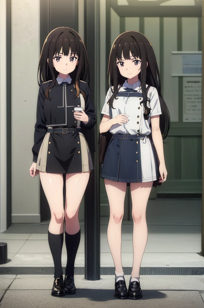 (masterpiece, best quality, 32k, RAW photo, beautiful and aesthetic:1.2), complex detail, Indirect light, photorealistic,(station premises)
full body, (((20yers girl:1.6))), smile.kawaii .(station premises:1.3)
.miniskirt.(loose sock;1.3).loafers ..(Design sheet:1.3), (multi-angle and detailed view:1.3)

and, black, shirt, very, white, with, 1girl 