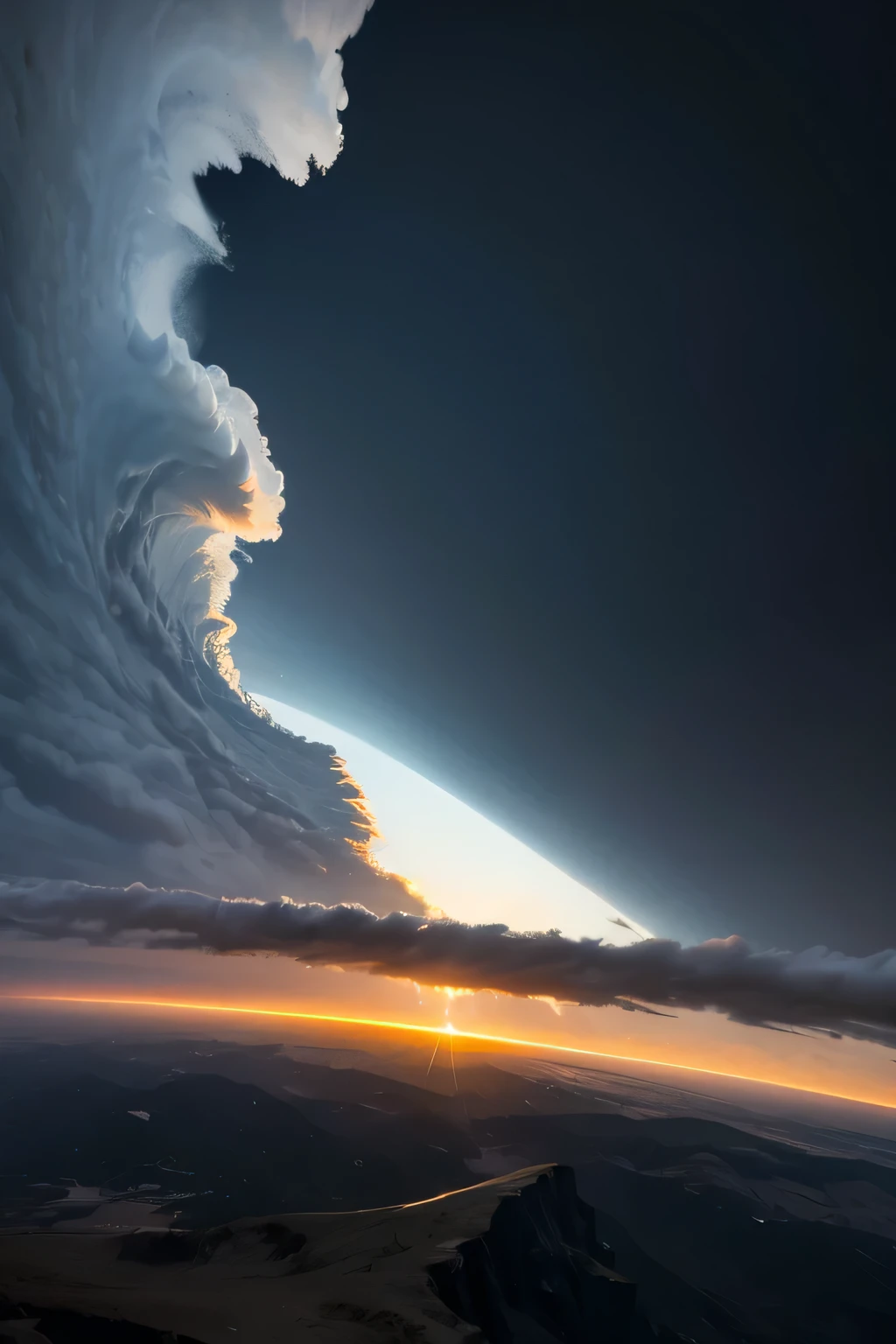 Vortex of tornado edge seen from below
