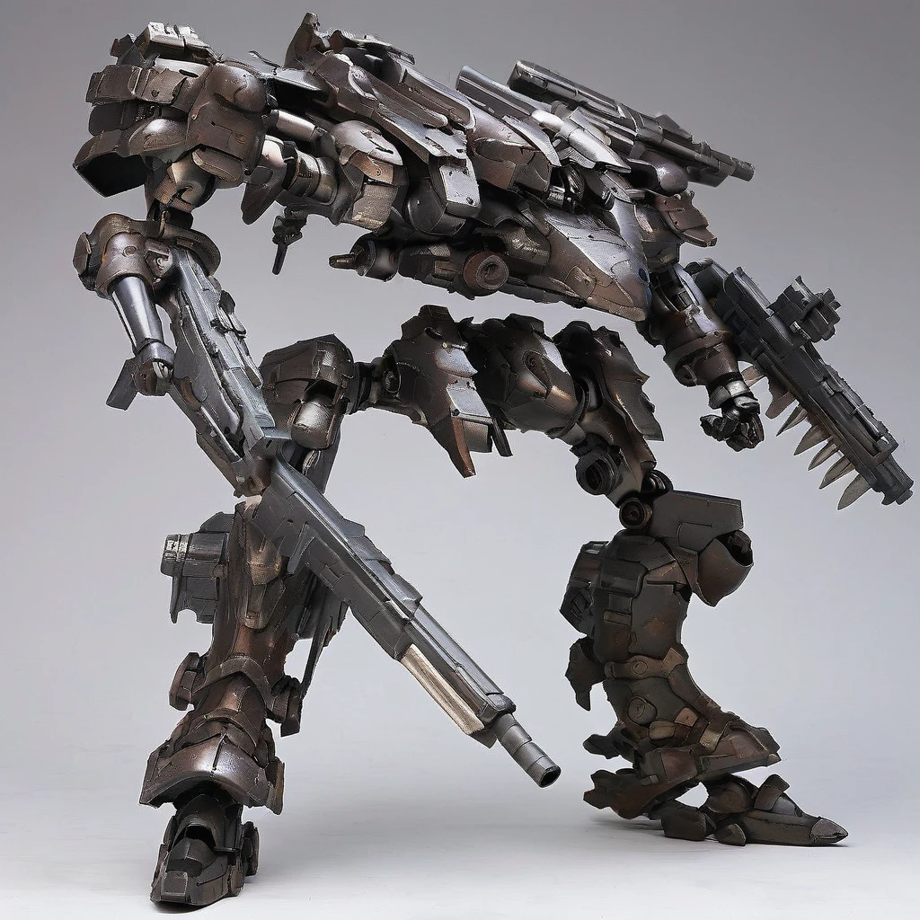 armoredcore style, fighting, breaking armor, ruins,