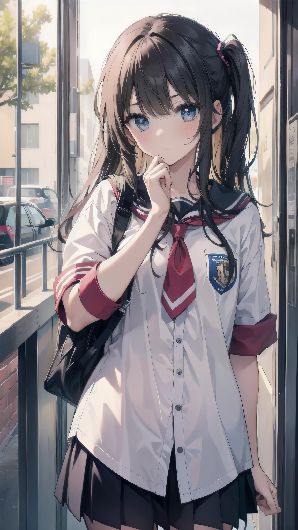 This is the high school girls&#39; locker room.、１A girl is getting changed、There are no lights on so it&#39;s dark、Completely nakedの女性、Completely naked、I can see her , navel, pussy, clitoris and labia majora.、Short, fluffy, dark brown lob hairstyle、Small breasts、R-18 illustration、She is blushing with embarrassment、The bra that was taken off is lying on the ground