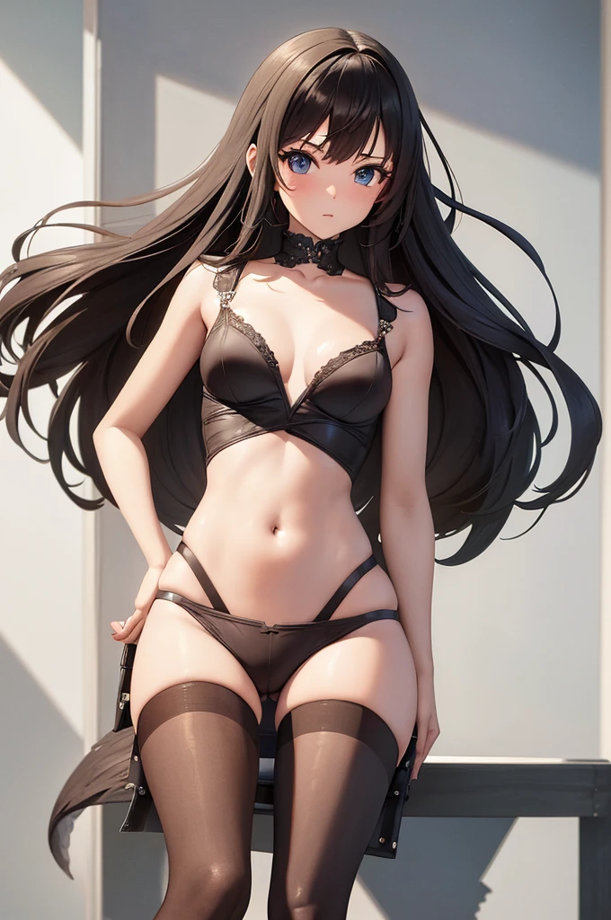 a sexy woman, (best quality), (masterpiece), (1girl), slim, anime, (flat chested), (protrait), (hawk outfit), (front view)