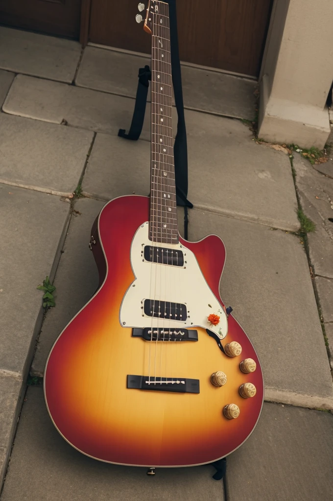 Guitar with flowers