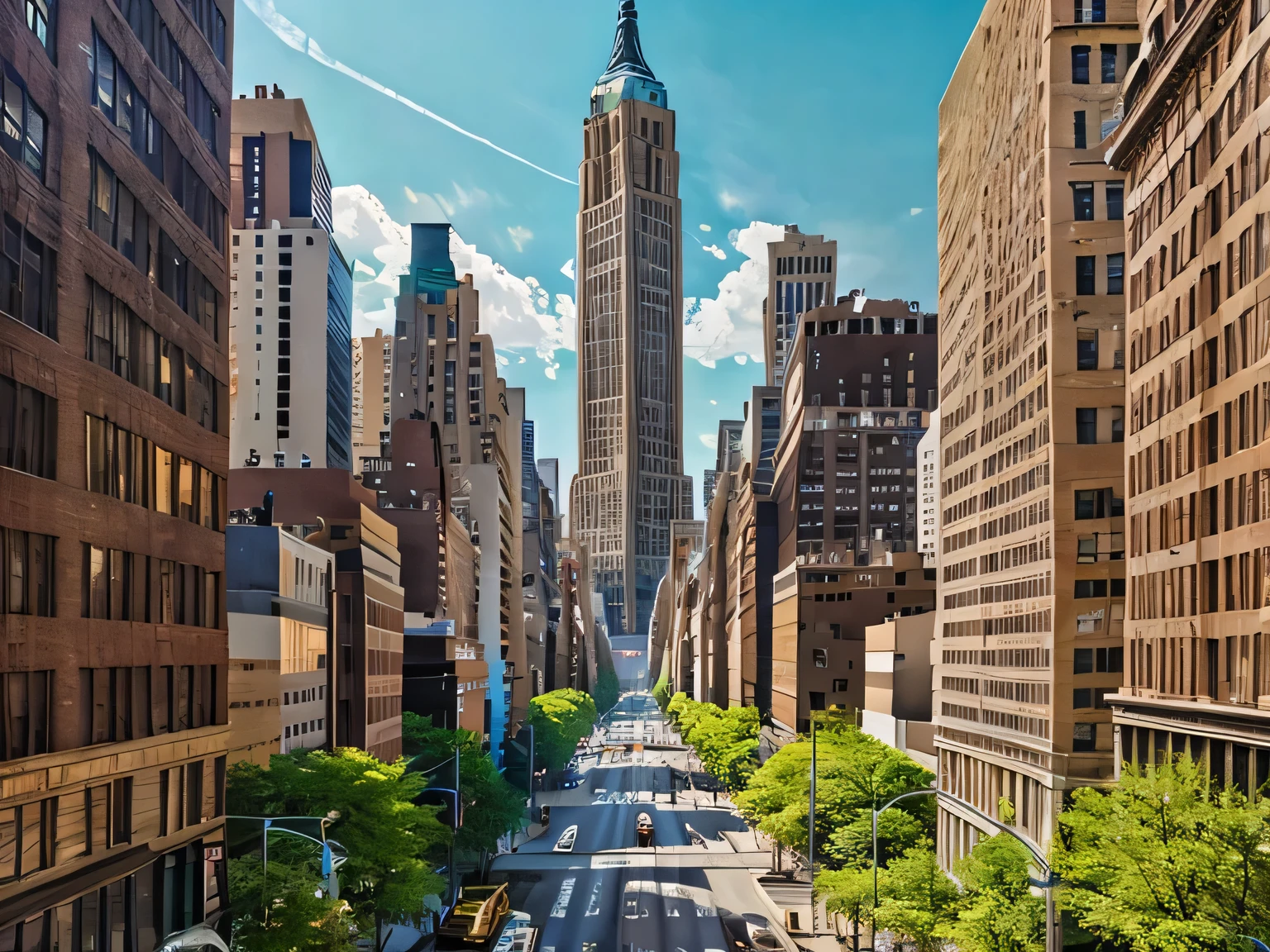 New York, Park Avenue, city, clear skies, Fujifilm, high details, high quality, highres, super detail