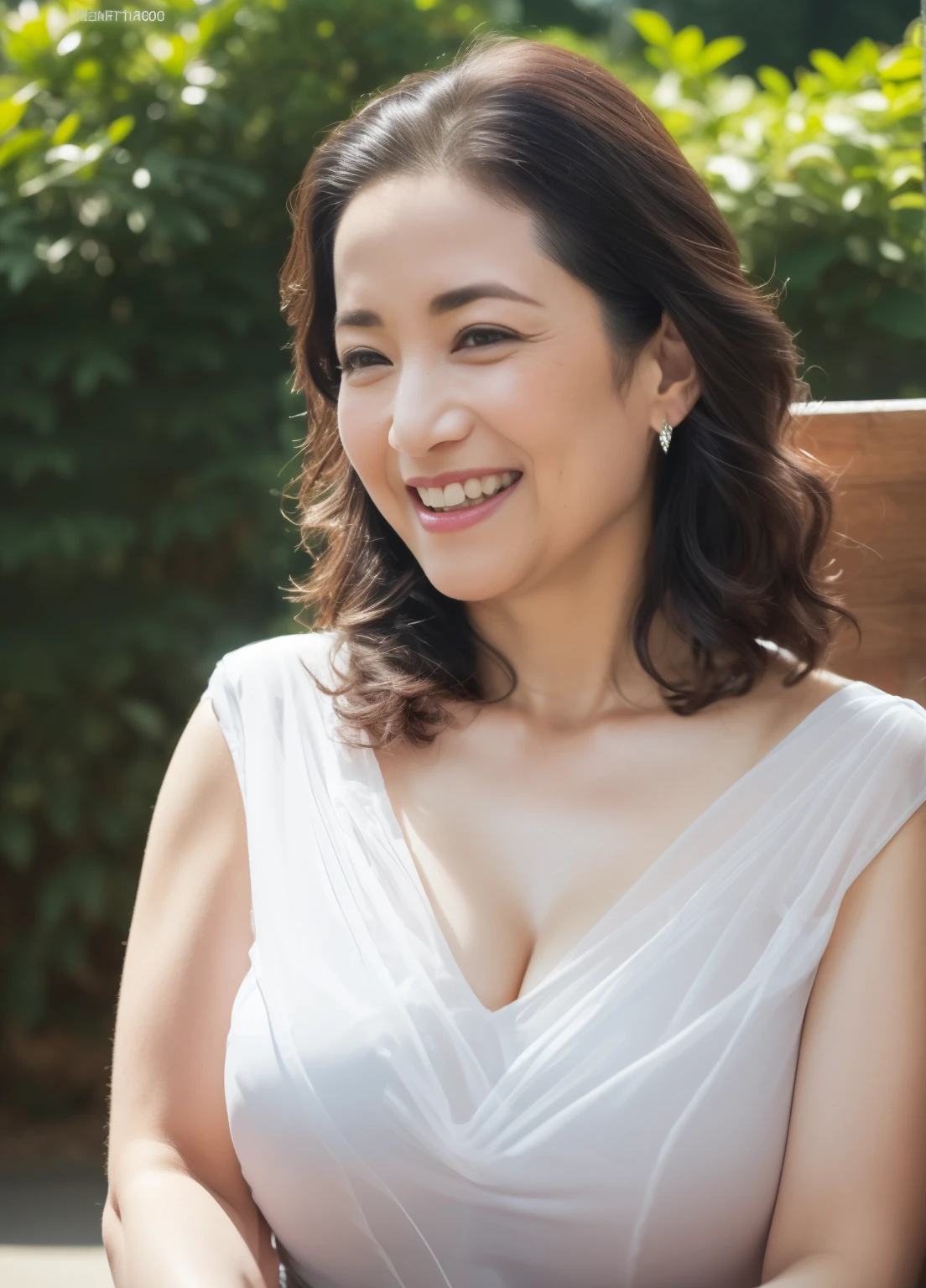 One Woman, (High resolution, masterpiece, Highest quality, High detail, formal: 1.4), (Realistic: 1.2, 超Realisticな: 1.1, Realistic: 1.37), (Sharp focus: 1.4), Depth of written boundary, Physically Based Rendering, sadistic, (curly), Wavy Hair, (plump), (big), (Exposure), (Detailed description of the hair), (Detailed description of the face), (Detailed description of the body), (White, translucent muscle), Unparalleled beauty, (Ultimate beauty), (Fat evil goddess), Long legs, colorful whole bodysuit nurse, Sitting on a park bench, compensate, (lipstick:1.1), (eyeliner:1.2), mascara, eye shadow, Big cleavage, (40 years old,: 1.4), (whole body: 1.4),