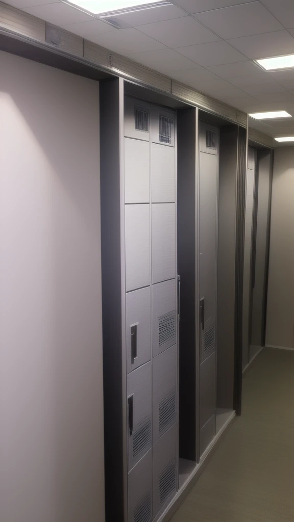 This is the high school locker room.、1A woman is changing her uniform、There are no lights on so it's dark、Completely nakedの女性、Completely naked、I can see her boobs, navel, pussy, clitoris and labia majora.、Short, fluffy, dark brown lob hairstyle、Small breasts、R-18 illustration、She is blushing with embarrassment、The bra that was taken off is lying on the ground