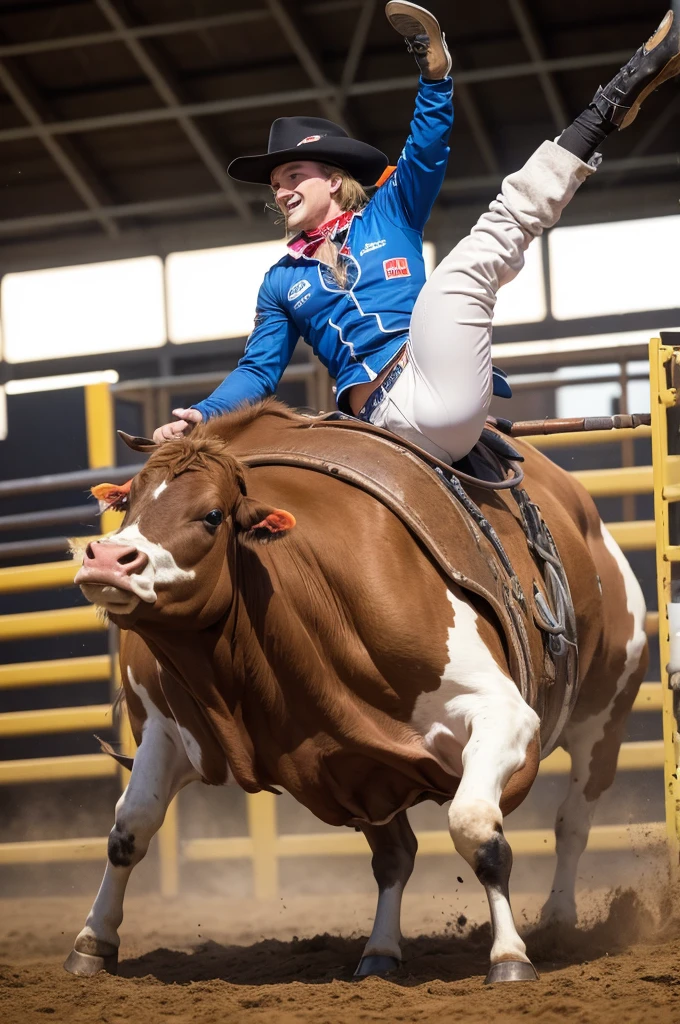 Dutch bull riding on a Dutch cow