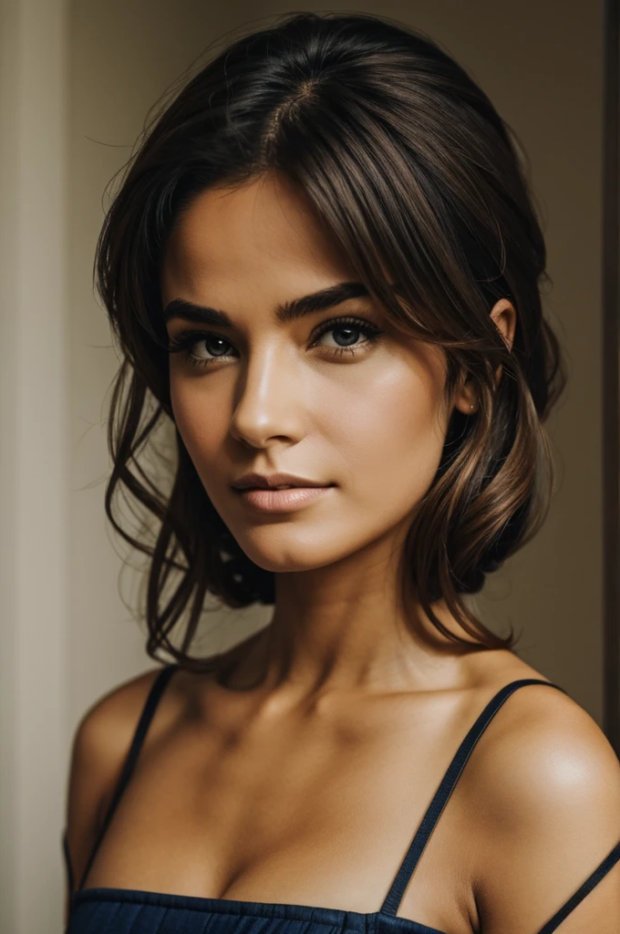 french brazilian woman , 24 ans, hyper realistic, 8k, shooting photo, cheveux noir, focus le visage


