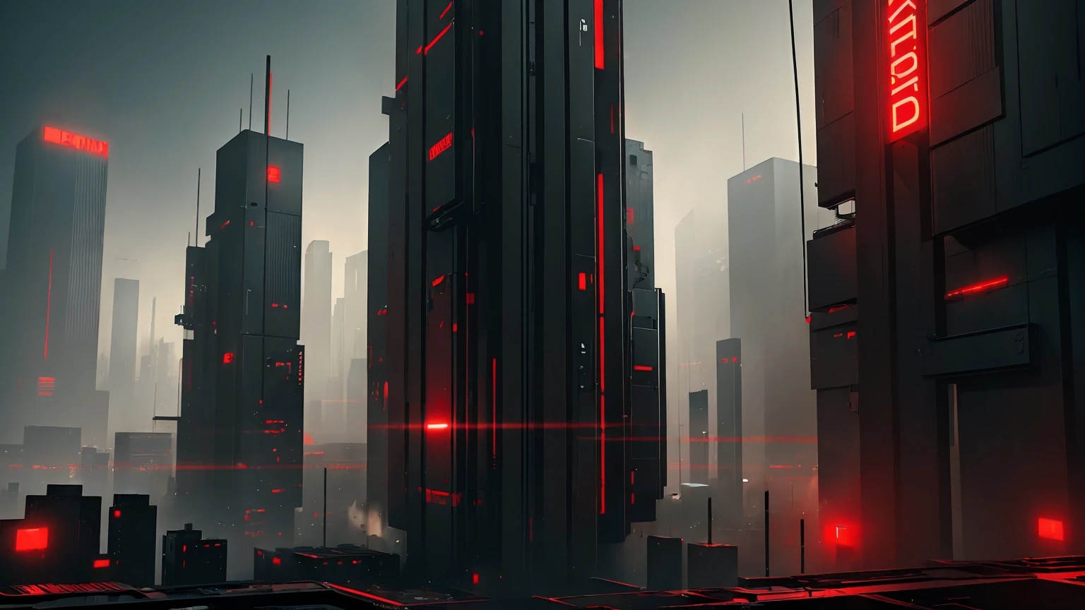 (Tech Black, dystopia:1.2), Overcrowded cities, lights ble and red, captivating beauty, masterpiece, highest quality, realistic digital art, detailed background, 8k wallpaper