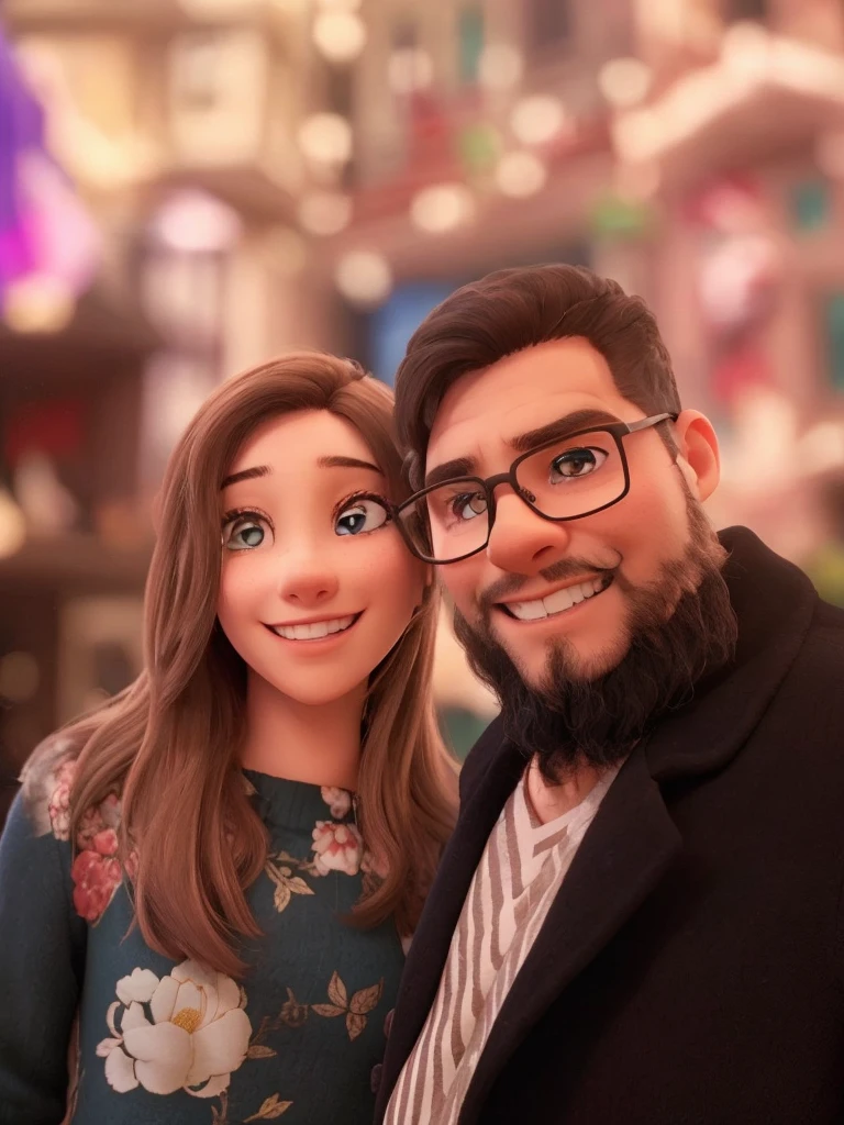 A couple standing next to each other smiling.