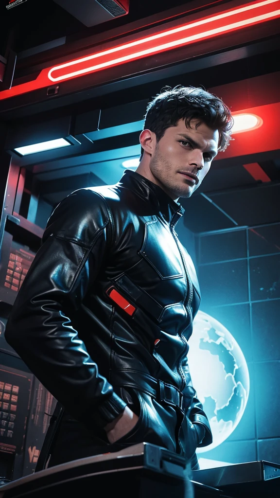 Jamie dornan Ghost in the Shell Vol.2 - Batou, by Luis Duarte, Luis Duarte style, blue and black shading, Neo-Tokyo style, Element Air, Mythpunk, Graphic Interface, Sci-Fic Art, Dark Influence, NijiExpress 3D v3, Kinetic Art, Datanoshing, Oilpainting, Ink v3, Splash style, Abstract Art, Abstract Tech, Cyber Tech Elements, Futuristic, Illustrated v3, Deco Influence, AirBrush style, drawing