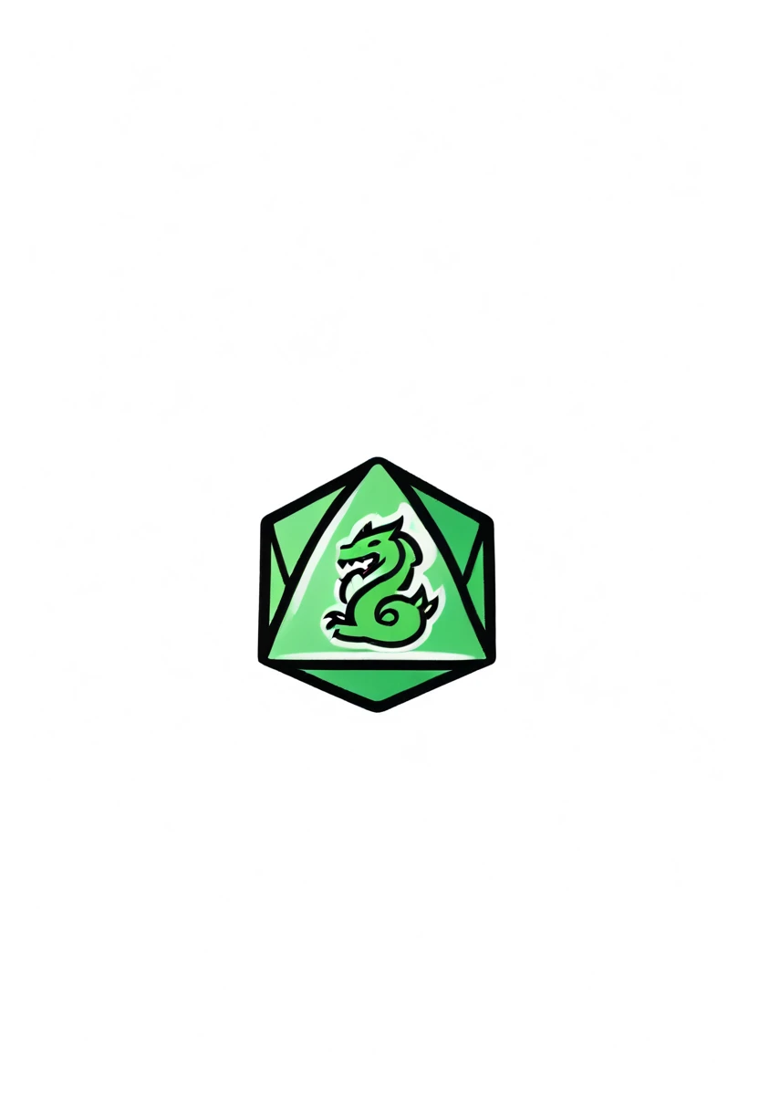 dragon biting a 20-sided die, logo, company, icon