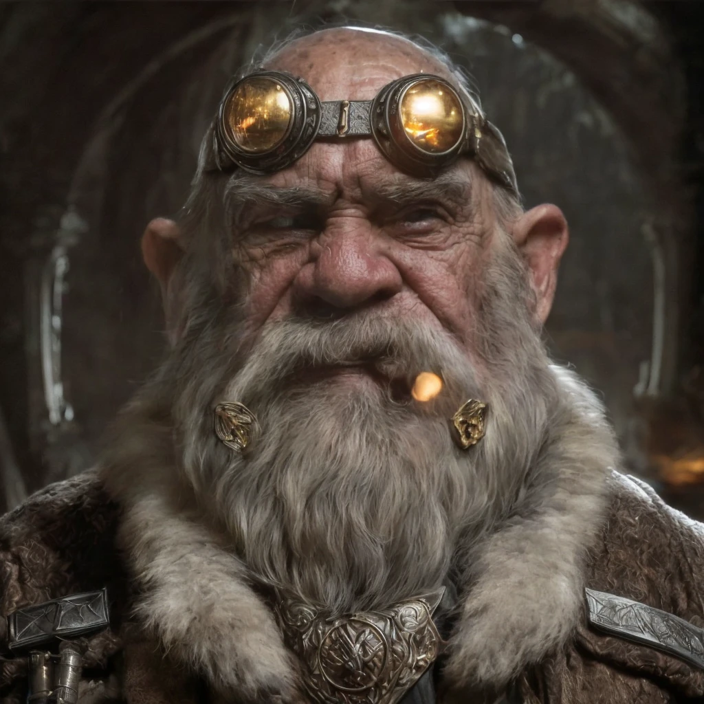 (masterpiece)+, (extremely (realistic)+,a portrait of an ugly elderly male dwarf engineer, Proud stare. Looking in camera. volumetrics dtx, Photorealistic, ultra detailed, Artstation trending, very very detailed, realistic shaded lighting, dynamic shadows, detailed Crypt background, upper body, professional photograph of a detailed skin, sharp focus, dramatic, award winning, cinematic lighting, octane render, unreal engine, volumetrics dtx, Photorealistic, ultra detailed, Artstation trending, very very detailed, hyperrealistic, fine details, realistic shaded lighting, dynamic shadows, Crypt background, add_detail:1, skin pores and wrinkles, details.,More Reasonable Details