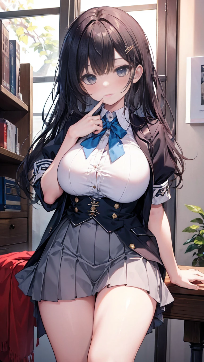 masterpiece, Highest quality,Super detailed,Big Breasts, Gal,mini skirt,Cowboy Shot,high school girl
