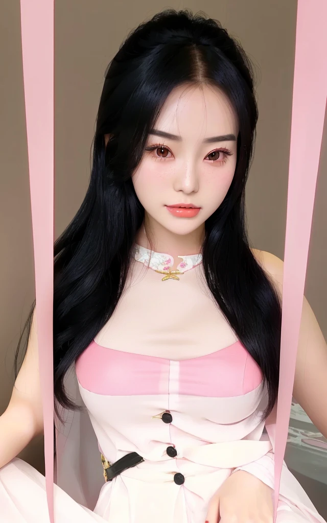 there is a woman with long black hair and a pink dress, 1 8 yo, ultrarealistic sweet bunny girl, korean girl, tifa, asian girl with long hair, asian girl, skydoll noa, beautiful asian girl, gorgeous young korean woman, anime girl in real life, chinese girl, belle delphine, sakimichan, beautiful south korean woman