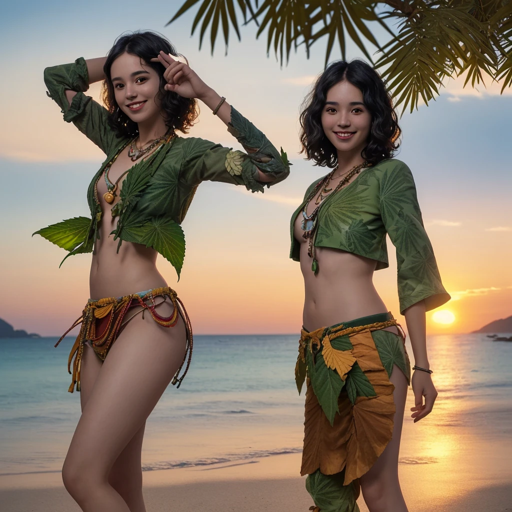 {{full color}}, {{medium shot}, tight framing}, (side by side), {(three) (young american indian girls), anime style, petite, cute}, {wearing (earth-colored bikini lingerie), (long gloves), (cotton scarf), (feather headdress)}, evil smile, (hair tied), (looking visualizer), {slender figure, mayoral anatomy}, {arms behind back, hidden hands}, {(face painting), (body painting), lot of (tribal tattoos)}, (skin pores, skin texture, subsurface scattering), (absurd), (masterpiece, best quality, ultra thin), (hyper detailed, beautiful face detailed, insanely detailed skin, insanely detailed resolution, ultra texture, perfect detailed face, sharp focus, blurred, clarity, sharp, octane render, unreal engine, low iso, sharp edges), (cinematic color classification, photorealistic, ultrarealistic, sunny landscape in daylight, natural lighting, HDR), (DOF, bokeh, atmospheric)