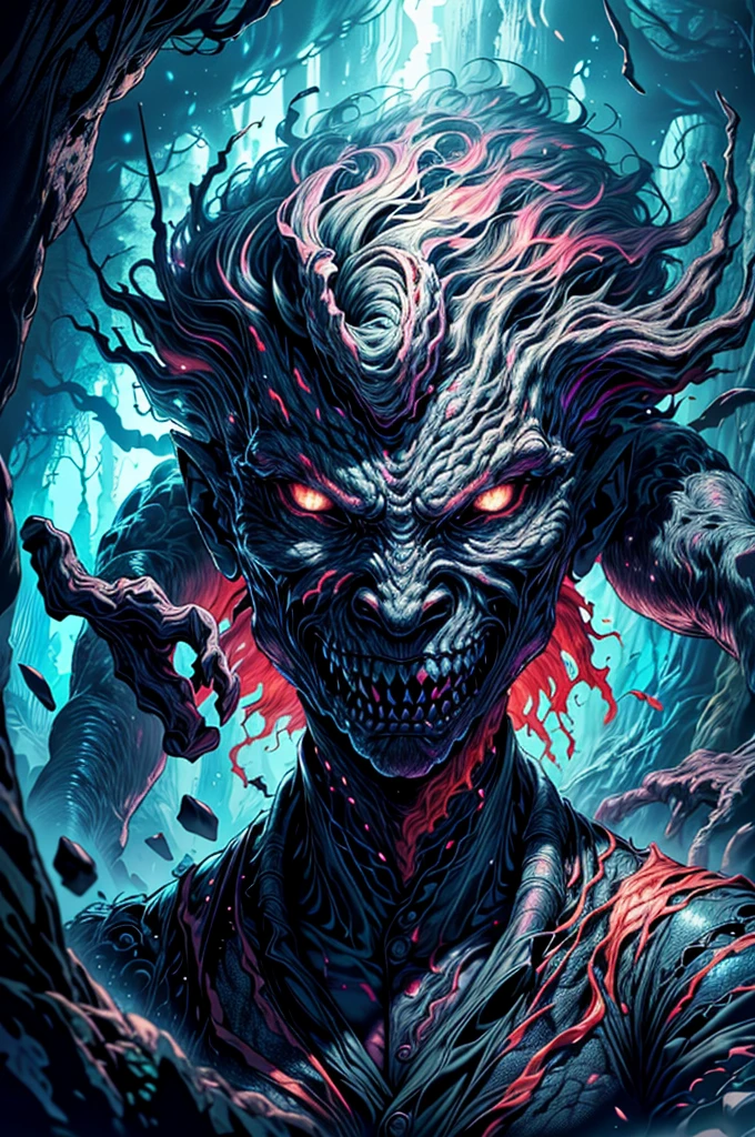 fantasy coverart style, nvinkpunk Detailed portrait, Front view the ((close up of face) portrait of one (Teal and Green) anatomically correct (Zombie:1.3) one head:1.1) portrait, octane render, 3d render, hyper realistic, magical subsurface scattering, Hasselblad Award Winner, (symmetrical artistic sharp art:1.2), (dan mumford style:1.1), hdr, realism, dark fantasy atmosphere, lovecraft style, (JimJorCrafLogo art style:1.3) concept-art, (Tyler Jacobson:1.3)