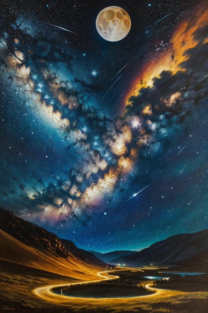 Painting that is influenced by ism whose central theme is astronomy