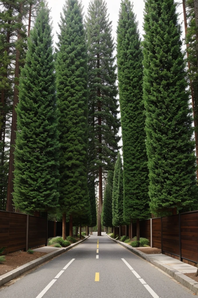 Pine trees that form a wall that prevents the entry of suspicious people