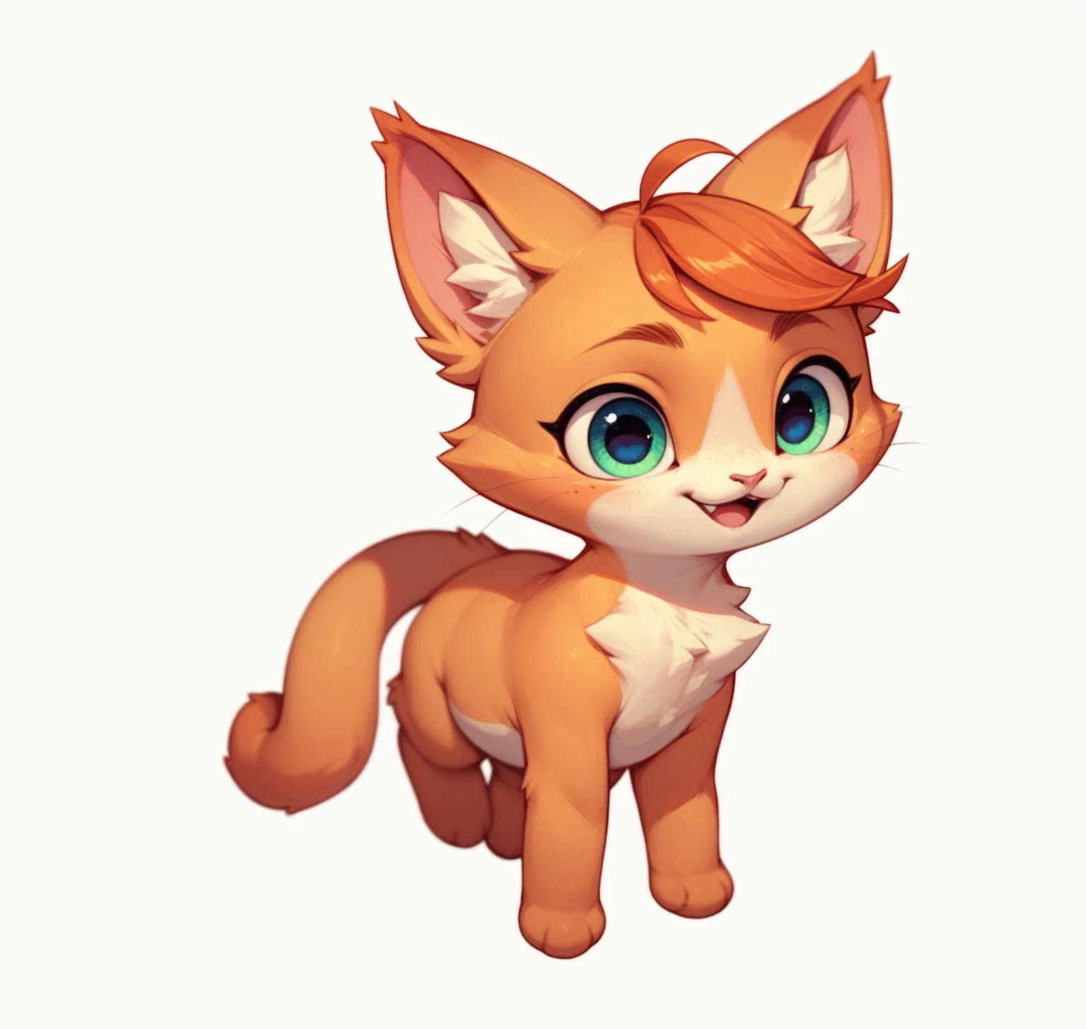 ginger cat, cartoon, cute, cute cat