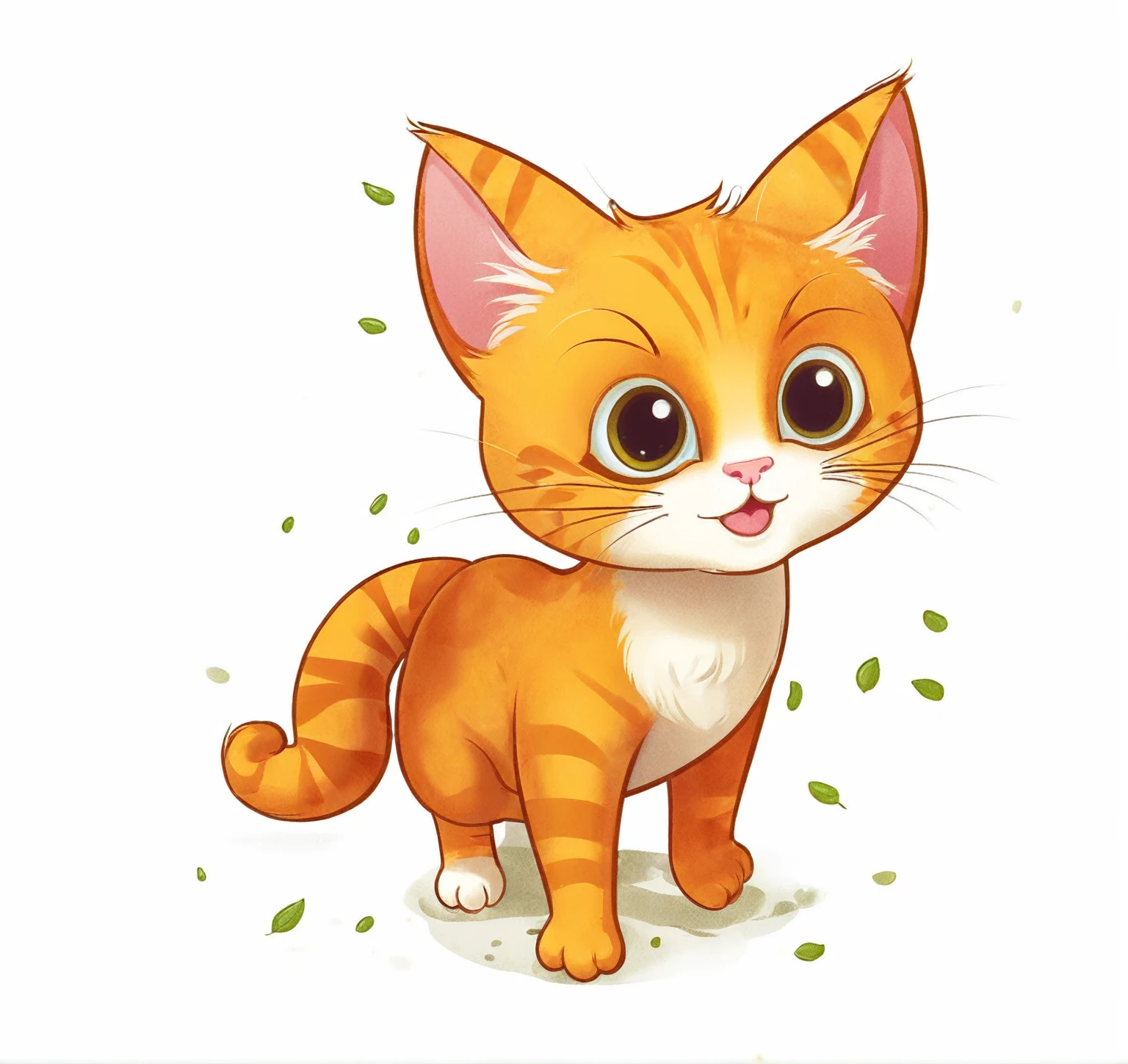 ginger cat, cartoon, cute, cute cat