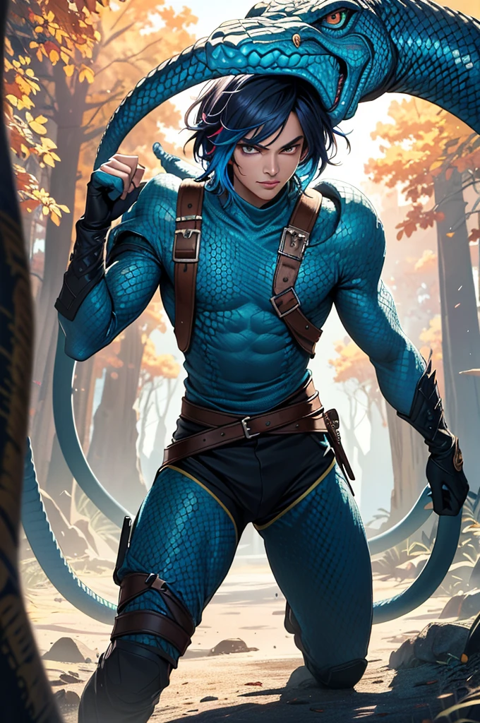 25 years old man holding sword fighting with big snake monster, fighting, 1man, highres,sharp focus,(ultra detailed,extremely detailed),(photorealistic artwork:1.37),(extremely detailed CG unity 8k wallpaper),(((vibrant colors,vibrant theme))),(intricate),(masterpiece),(best quality),
