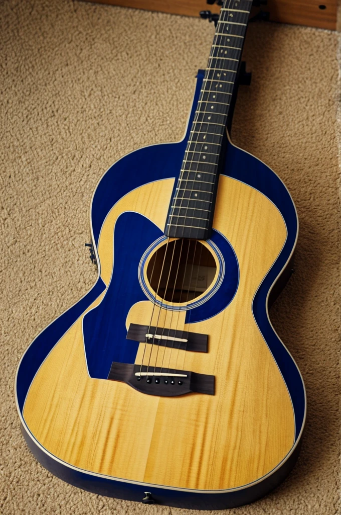 Dessin d'une guitare dont la bois est le drapeau d'Espagne