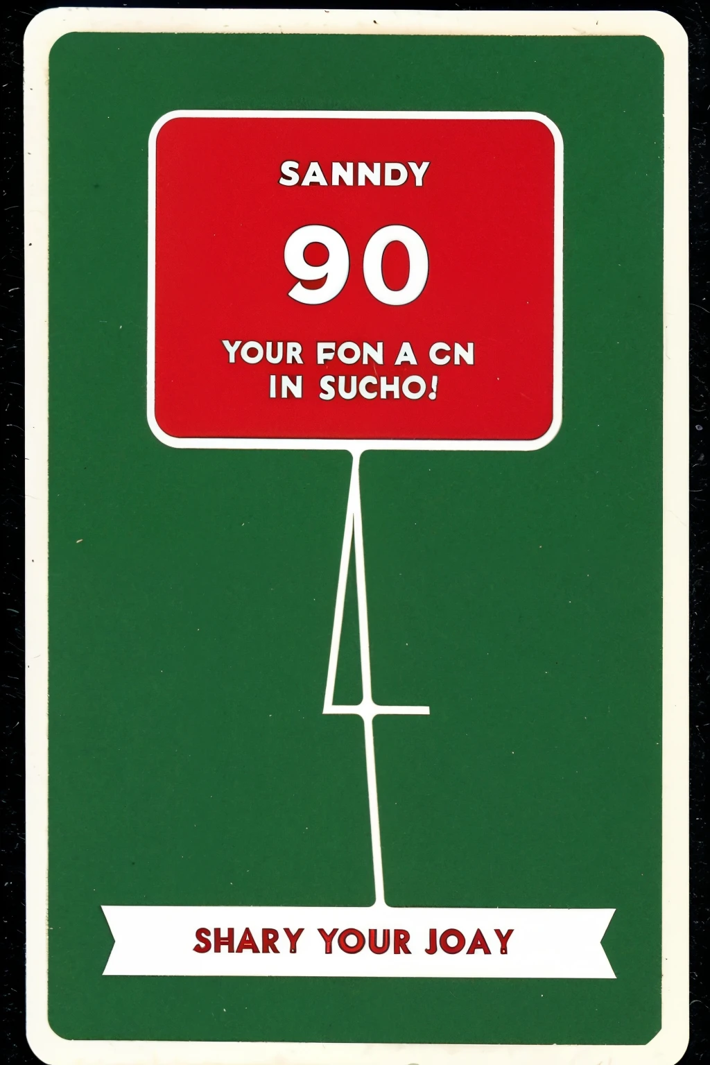 A 50 year card that says Fredy and starts at 9 pm