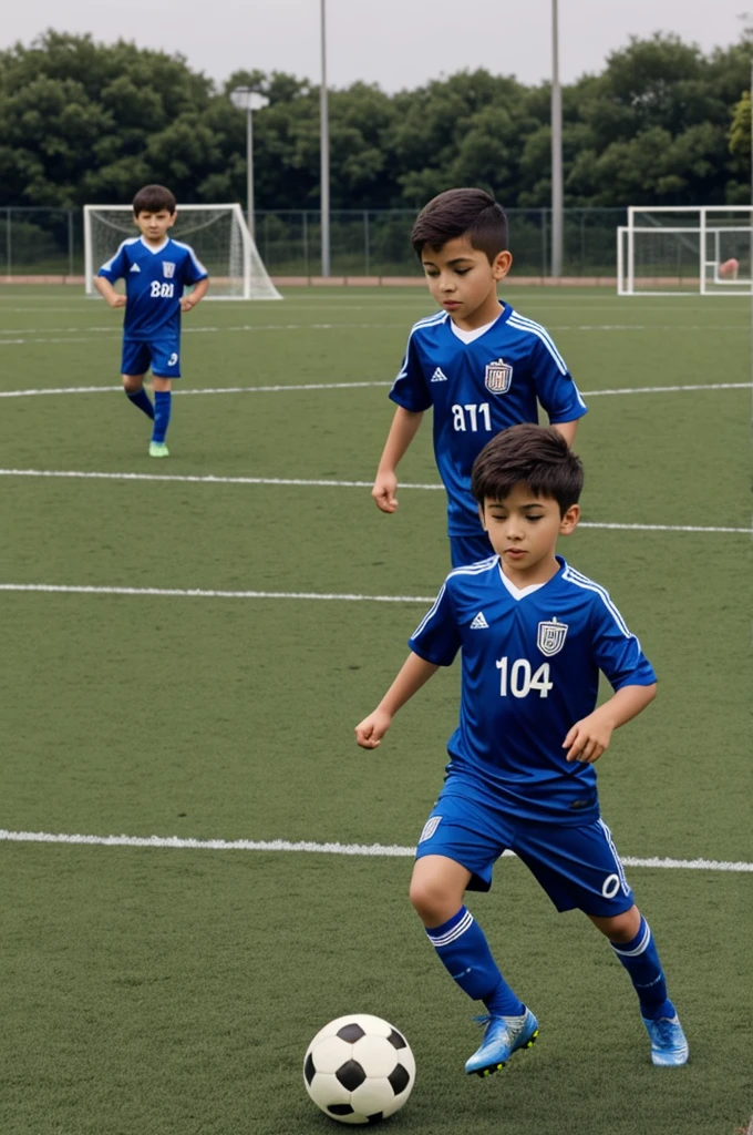 A boy playing soccer