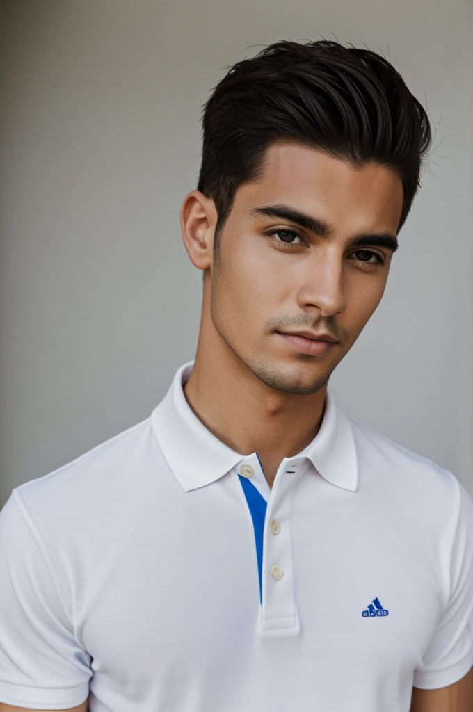 A person with a white polo
