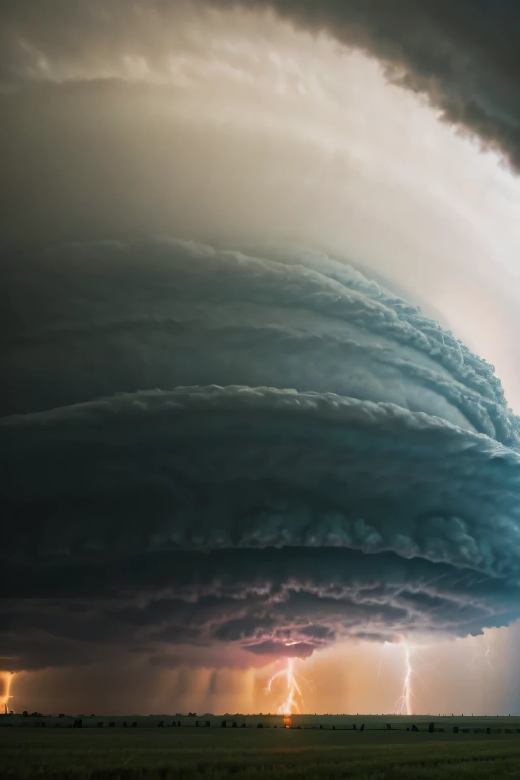 thunderstorm supercell, a massive tornado approaching, beautiful tornado, thick swirling tornado, huge storm, an image of a tornado, weather photography, tornado, tornado twister, as a tornado approaches,