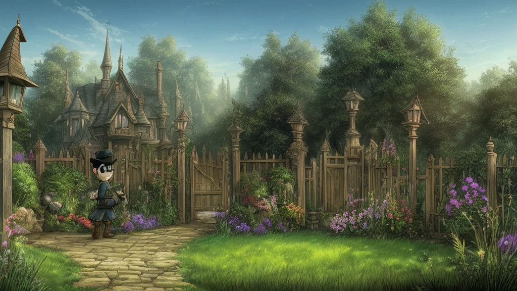 Cartoons over the garden wall in a Iron Maiden and Luis Royo Style 3d hdr 16k 