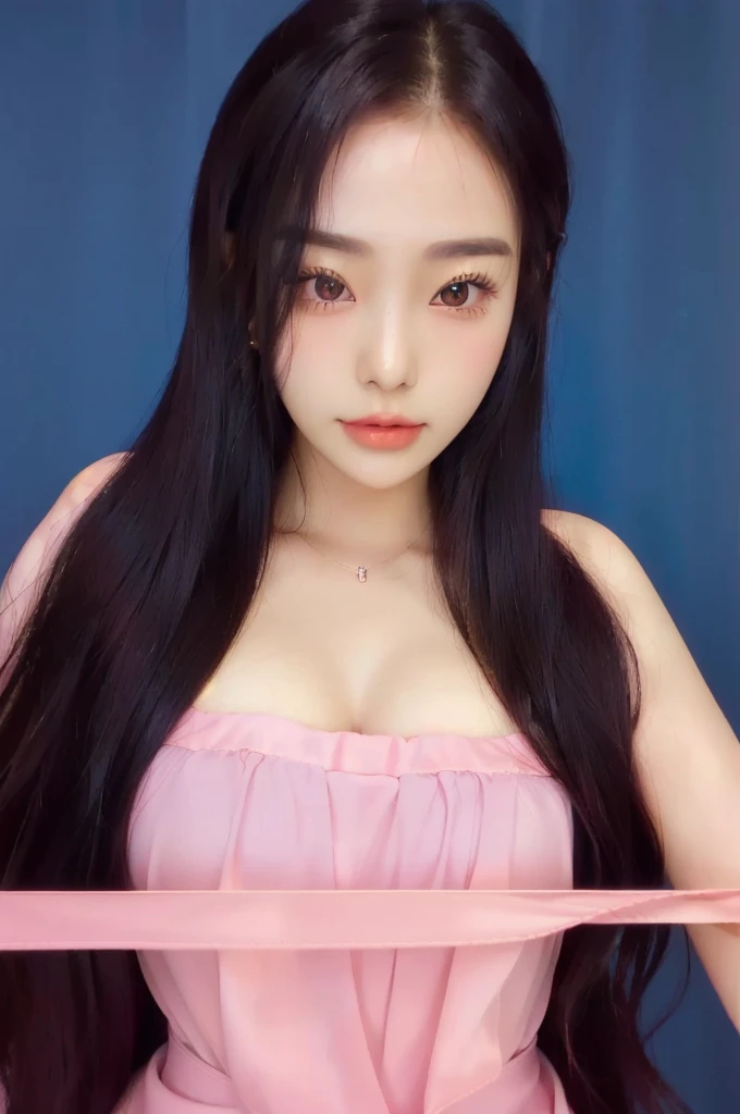 a close up of a woman with long hair wearing a pink dress, korean girl, gorgeous young korean woman, beautiful south korean woman, beautiful young korean woman, 1 8 yo, beautiful asian girl, asian girl, perfect compose, girl cute-fine-face, high quality, beautiful japanese girls face, japanese goddess, ultrarealistic sweet bunny girl, ulzzang