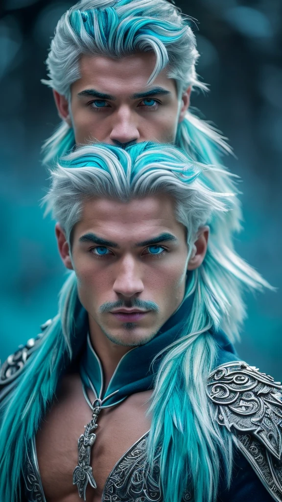 Youngh naughty man, mascle, 24 years old, 2 feet tall, half yete, mais human traits, (White hair:1.2, cute hair style, detailed short hair), (((blue colored eyes:1.3))), intricate Olhos, beautiful detailed Olhos, symmetrical Olhos, big eyes:1.5, handsome naughty man, naughty man:1.5, 1 naughty man, (mascle, Muscle, 1 naughty man, 1 naughty man, breastplate, naughty man chest, muscular), Youngh, ((1 mascle, 1 mascle, 1 naughty man, naughty man, mascle gender:1.5, handsome naughty man, mascle focus)),
serious face, mellow,
(Glace a sua volta, marks on the body like Sukuna's), (half yete, human traits), (((intricate outfit, intricate clothes, embroidered clothing, ornate outfit, Embroidered clothes, ornate clothes))), (((crystal clothing, above all, black clothing, black leagwear))),
(dynamic pose:1.0), sério e mellow, (centred, scale to fit dimensions, rule of thirds),
((frozen forest, Glace, Sukuna marks, mysterious atmosphere)), com cold aura, scenario:1.25, intricate scenario, ((fundo de frozen forest)),
(Glossy inverno ornaments), high resolution, sharp focus, (ultra detaild, extremely detaild), (photorealistic art:1.37), (extremely detaild CG unity 8k wallpaper), (((swirly vibrant colors, vibrant theme))), (intricate), (work of art), (best qualityer), artistic photography, (photograph taken by sldr), (intricate background), perfect rendered face, perfect face details, lifelike face, photo realist, ((intricate detail)), (((真实感))),
(silver stick, segurando silver stick), cold aura.