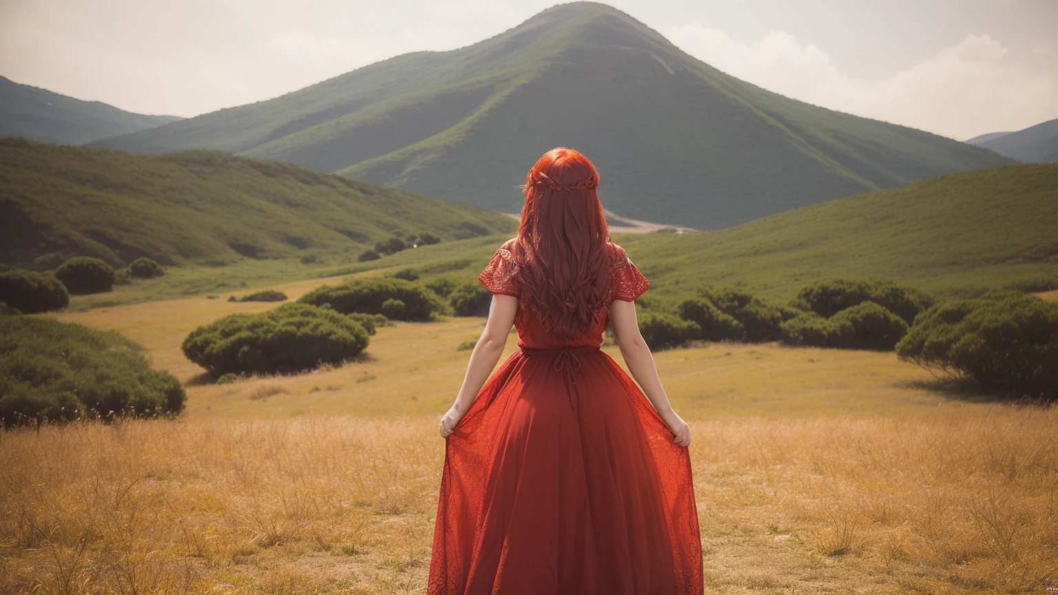 ((A red-haired warrior, from behind, vestinDo uma saia curta na bunDa, mostranDo a bunDa, tiro De baixo, vestinDo armaDura De placas, manoplas De aço, luvas De aço e couraça De aço, OlhanDo para trás, VestinDo uma saia)), saia bem DetalhaDa, (She doesn't wear underwear, saia mostranDo granDe pelúcia, atreviDo, bunDa reDonDa, buceta mostranDo, smooth buceta mostranDo from below, (up skirt), saia De levantamento De vento, sexy possession), fantasia meDieval, D&D, RPG, Obra De arte, melhor qualiDaDe, 8K, ultra realistic. A garota mais DesejaDa Do munDo tem uma beleza transcenDental, with expressive eyes, olhos verDes claros, sobrancelhas arqueaDas, lábios sensuais e pele raDiante. Your facial structure is symmetrically perfect, com maçãs Do rosto DelicaDamente esculpiDas e um queixo refinaDo. bela paisagem verDes, lingerie