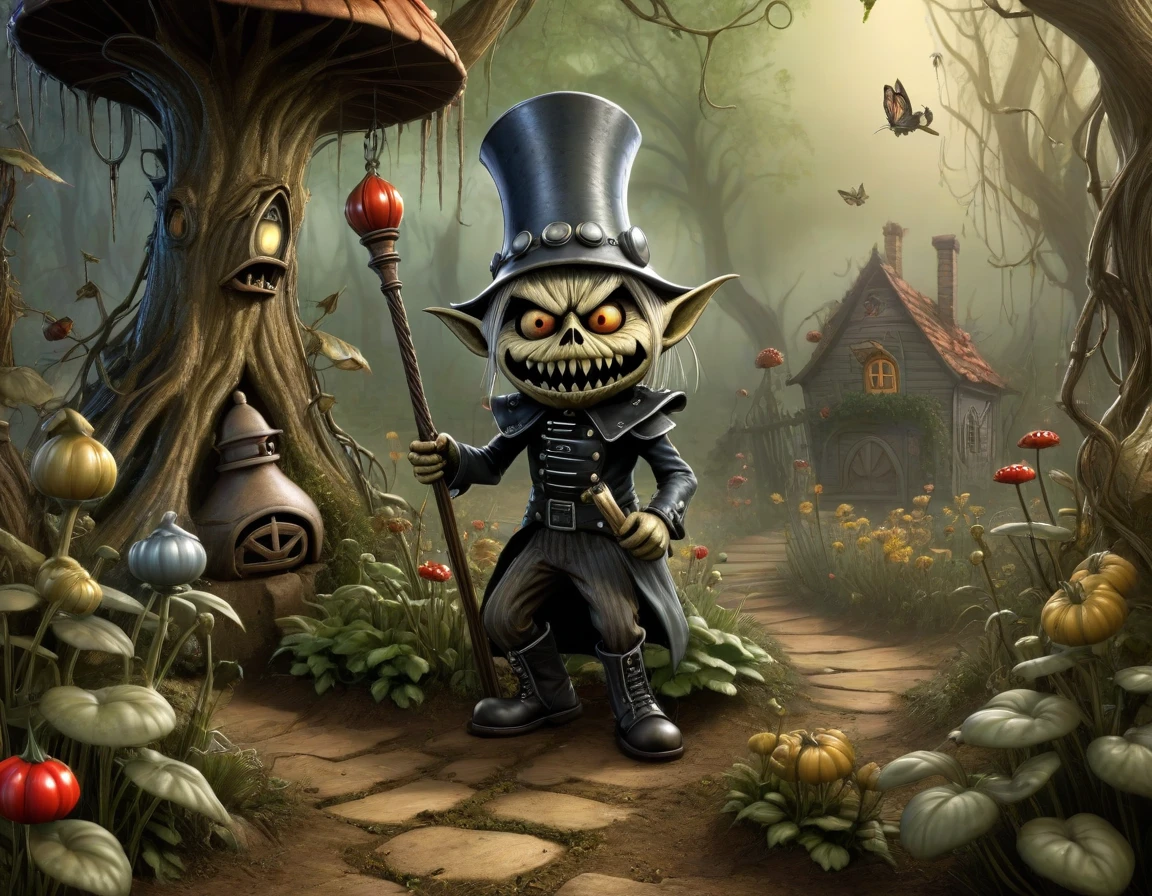 Cartoons "over the garden wall" in a Iron Maiden and Luis Royo Style,3d ,hdr, 16k.