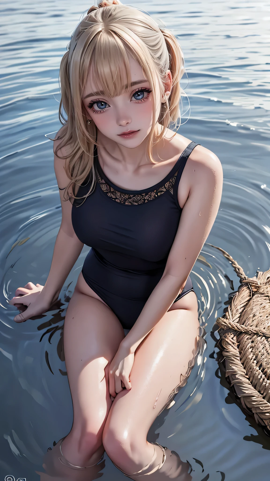 SAUNA,sitting,spread legs,(fellatio gesture),(floating in water),(soaked),(clothed:1.5),baggy t-shirt,(see through),lace swimsuit,(Thin type:1.5),(large breasts),(random hairstyle:1.2),(Highest image quality, (8K), Ultra-realistic, Best Quality, High quality, High Definition, high quality texture, high detailing, Beautiful detailed, fine detailed, extremely details CG, Detailed texture, realistic representation of face, masterpiece, presence)