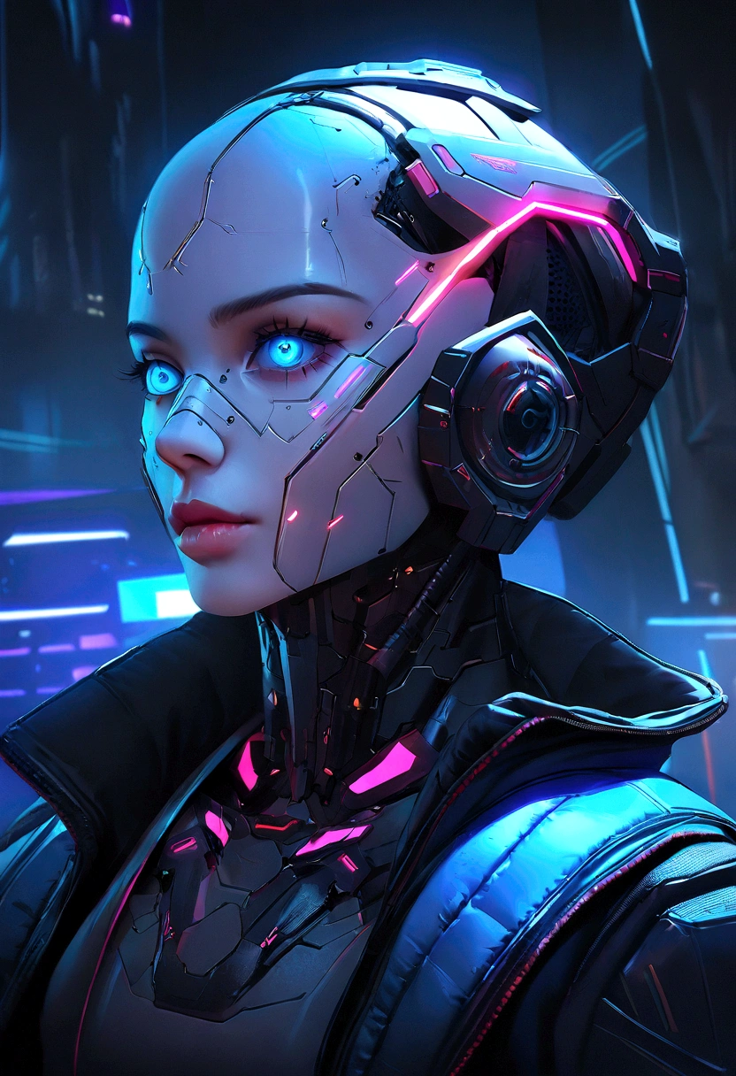 A closeup of a man with a futuristic head and glowing face, cyberpunk art ultrarealistic 8k, cyberpunk style hyperrealisti, cyberpunk style , hyperrealisti, portrait of a cyberpunk machine, cyberpunk character, Velho cyberpunk, cyberpunk way, cyberpunk style silenciado, cyberpunk style horror, cyberpunk digital art, portrait of a cyberpunk cyborg, cyberpunk artstyle