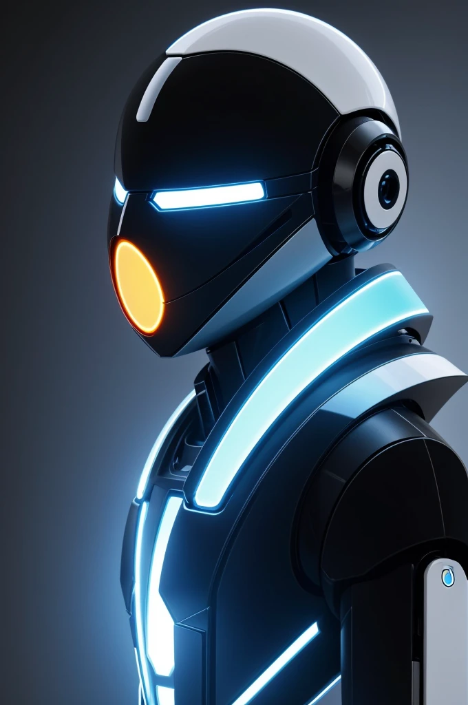 EMO-1 is a futuristic robot with a sleek and aerodynamic design. Its body is made up of soft lines and bright LED lights that change color depending on the emotions it is helping to manage.. Has digital eyes that reflect empathy and understanding, and your hands are designed to convey warmth and support. I hope this description inspires you for your drawing!!