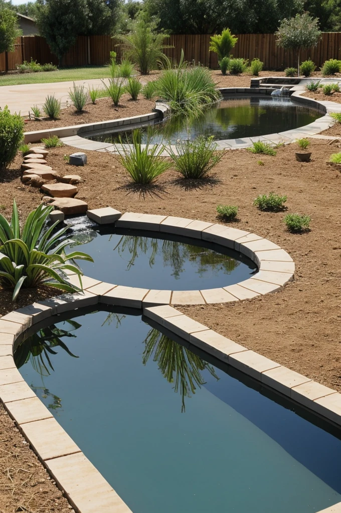 Make a drip system for crop irrigation with a cement pond that was stored thanks to rainwater