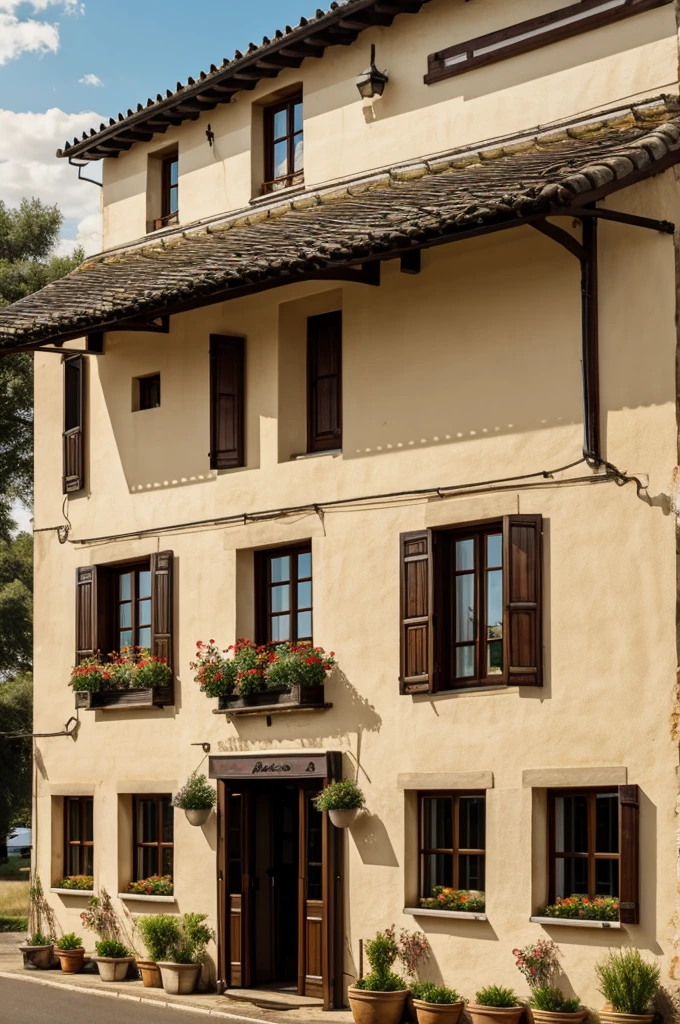 Facade of a restaurant in the countryside