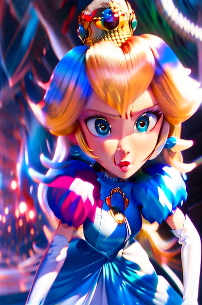 Dark magician, beautiful girl just like that, with a big smile, huge breasts, small waist, big hips flying, who has a very provocative neckline, showing her leg, staring straight at the screen, showing her entire body.