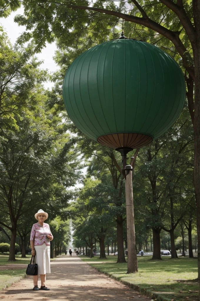 A 63-year-old woman in a park height 160 Centimeters tall C