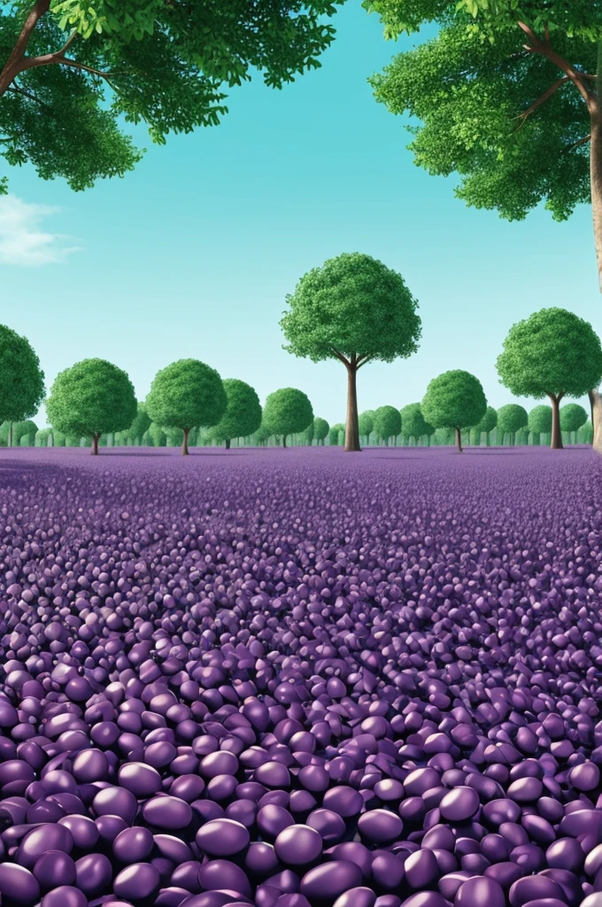 Hormones releasing with a background with trees cells proteins animated 