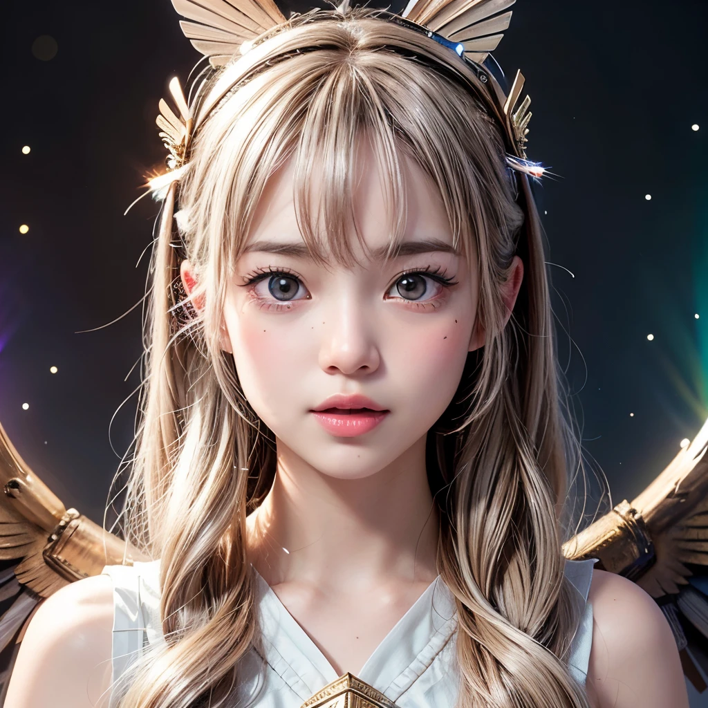 NSFW, 8k, High-level, absurd, masterpiece, best quality, primitive, very detailed CG, very detailed wallpaper, perfect lighting, Extremely detailed (((The personifying " ワルキューレ " as a Little Girl))), MysticSight, Tyndall effect, Tyndall scattering, Studio gray background with (many Dazzling RainbowColor particles BokeH:1.28), (RoundlyButts, ThighGap), (Exposed:0.4), (Assfocus with looking ahead), BREAK (NOGIZAKA face variations) Extremely Detailed very KAWAII face variations, perfect anatomy, Childish, captivating gaze, elaborate detailed Eyes with (sparkling highlights:1.28), long eyelashes、Glossy RED Lips with beautiful details, Coquettish tongue, Rosy cheeks, Radiant PearlSkin with clear transparency . { (Dynamic LifeLike expressions:1.4) | :d) }, (large eyes:-1) .