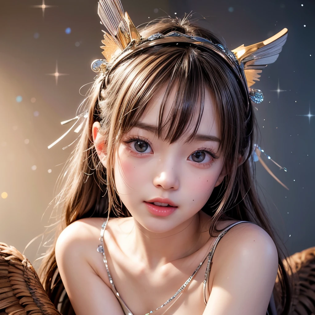 NSFW, 8k, High-level, absurd, masterpiece, best quality, primitive, very detailed CG, very detailed wallpaper, perfect lighting, Extremely detailed (((The personifying " reindeer " as a Little Girl))), MysticSight, Tyndall effect, Tyndall scattering, Studio gray background with (many Dazzling RainbowColor particles BokeH:1.28), (RoundlyButts, ThighGap), (Exposed:0.4), (Assfocus with looking ahead), BREAK (NOGIZAKA face variations) Extremely Detailed very KAWAII face variations, perfect anatomy, Childish, captivating gaze, elaborate detailed Eyes with (sparkling highlights:1.28), long eyelashes、Glossy RED Lips with beautiful details, Coquettish tongue, Rosy cheeks, Radiant PearlSkin with clear transparency . { (Dynamic LifeLike expressions:1.4) | :d) }, (large eyes:-1) .